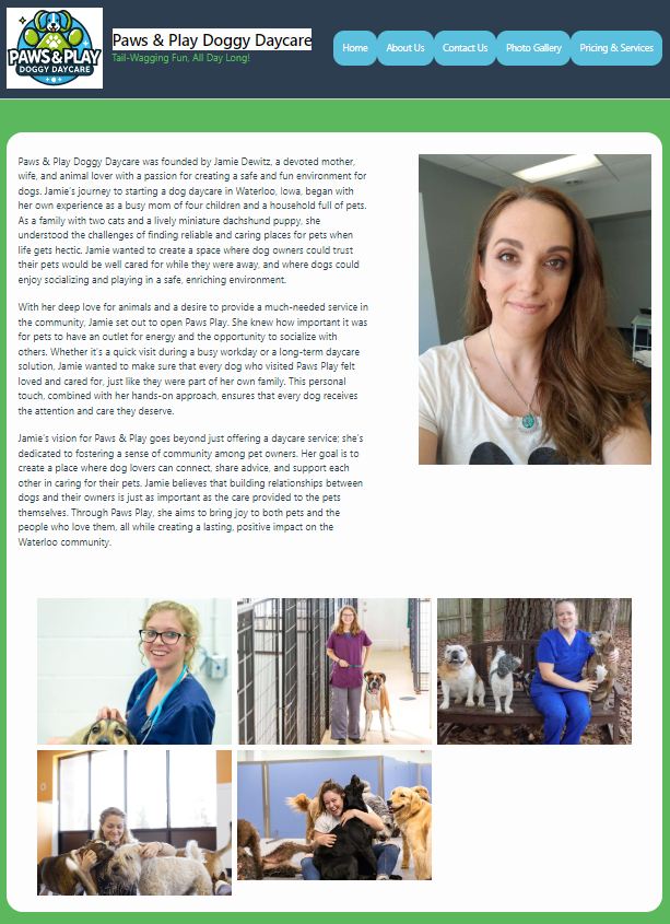 Paws & Pay Website About